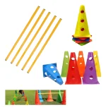 Set 10 Conos Con Orificios 23cm + 5 Bastones De 100cm