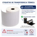 Rollo De Etiquetas Adhesivas Térmicas 100x100mm - Imagen 3