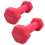 Par de Mancuernas hexagonales de neopreno 1kg c/u Total 2kg