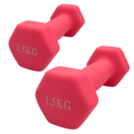 Par de Mancuernas hexagonales de neopreno 1.5kg c/u Total 3kg