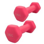 Par de Mancuernas hexagonales de neopreno 2kg c/u Total 4kg