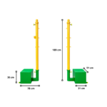 Set 2 Parante Poste De Voleibol Robusto Regulables Ruedas - Imagen 3