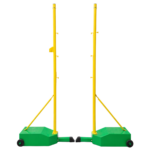 Set 2 Parante Poste De Voleibol Robusto Regulables Ruedas + Malla Badminton