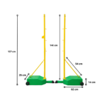 Set 2 Parante Poste De Voleibol Robusto Regulables Ruedas + Malla Badminton - Imagen 2