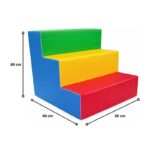 Escalera 3 Niveles Psicomotricidad De Espuma Niños 60x60cm - Imagen 2