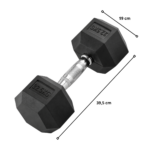 Mancuerna Hexagonal Cromada de Caucho de 22,5kg - Imagen 2