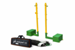 Set 2 Parante Poste De Voleibol Robusto Regulables Ruedas + Malla