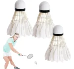 Set 3 Plumas De Badminton Plumilla Volante De Plumas Natural - Imagen 2