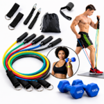 Set de Bandas de Resistencia y Mancuernas 1kg C/U Total 2kg