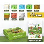 Set bloques magnéticos de construcción estilo Minecraft (75 piezas)