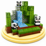 Juego bloques magnéticos con diseño de panda estilo Minecraft (70 piezas) - Imagen 4