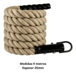 Cuerda Para Trepar De Cañamo Yute Con Anclaje 9mts X 25mm - Imagen 2