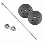 Barra Preolímpica 120 cm Cromada Con 15 kg En Discos PVC - Imagen 6