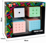 Set 4 Cubos Mágicos Pastel Speed Cube 2x2 3x3 4x4 5x5 - Imagen 2