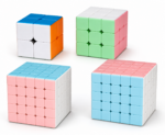 Set 4 Cubos Mágicos Pastel Speed Cube 2x2 3x3 4x4 5x5