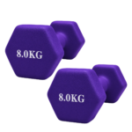 Par Mancuernas Hexagonales Neopreno 8 Kg Antideslizantes