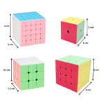 Set 4 Cubos Mágicos Pastel Speed Cube 2x2 3x3 4x4 5x5 - Imagen 3