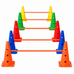 Set 10 Conos Con Orificios 48cm + 5 Bastones De 100cm