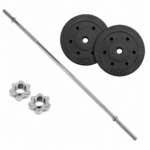 Barra Preolímpica 120 cm Cromada Con 20 kg En Discos PVC
