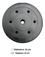 Barra Preolímpica 120 cm Cromada Con 20 kg En Discos PVC - Imagen 5