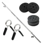 Barra Preolímpica 120 cm Cromada Con 25 kg En Discos PVC