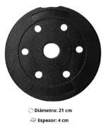 Barra Preolímpica 120 cm Cromada Con 25 kg En Discos PVC - Imagen 4