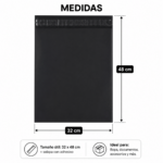 Bolsa Courier Negra 32x48 cm Resistente - Imagen 3