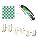 Juego de Ajedrez Portátil Enrollable 50.5 cm con Piezas y Tubo de Transporte - Imagen 4