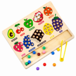 Juego Didáctico de Clasificación de Colores y Frutas de Madera
