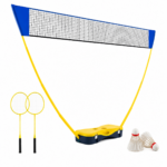 Kit De Bádminton Portátil Con Red Raquetas Y Volantes