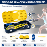 Kit De Bádminton Portátil Con Red Raquetas Y Volantes - Imagen 3