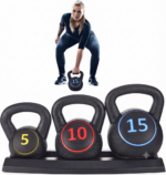 Set 3 Pesas Rusas Kettlebell 5 10 15 Kg Entrenamiento Funcional - Imagen 4