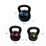 Set 3 Pesas Rusas Kettlebell 5 10 15 Kg Entrenamiento Funcional - Imagen 2