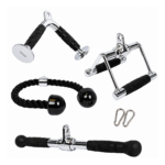 Kit para Polea de Gimnasio 6 Piezas con 4 Agarres y 2 Mosquetones