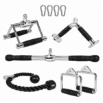 Set Accesorios Polea Gimnasio 10 Piezas con 6 Agarres y 4 Mosquetones