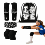 Set Voleibol Rodilleras Coderas Cintillo Y Bolsa Deportiva