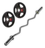Discos Olímpicos Engomados Total 20kg + Barra Z 120cm
