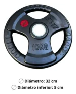 Discos Olímpicos Engomados Total 20kg + Barra Z 120cm - Imagen 3