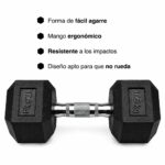 Mancuerna Hexagonal de Caucho 17,5 kg Profesional Fitness y Fuerza - Imagen 2