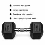 Mancuerna Hexagonal de Caucho 18 kg Profesional Fitness y Fuerza - Imagen 2