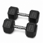 Par de Mancuernas Hexagonales de Caucho 12 kg c/u Total 24 kg