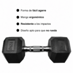 Par de Mancuernas Hexagonales de Caucho 12 kg c/u Total 24 kg - Imagen 2