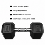 Par de Mancuernas Hexagonales de Caucho 14 kg c/u Total 28 kg - Imagen 2