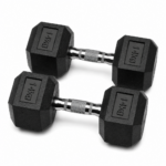 Par de Mancuernas Hexagonales de Caucho 14 kg c/u Total 28 kg