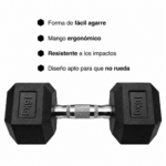 Mancuerna Hexagonal de Caucho 16 kg Profesional Fitness y Fuerza - Imagen 2