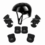 Set de Protecciones Infantiles Casco Rodilleras Coderas y Muñequeras