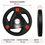 Disco Olímpico Grip 25 Kg Con Agarre 50 Mm - Imagen 2