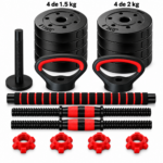 Set Pesas Mancuernas 14 Kg Ajustables Con Barra Conectora