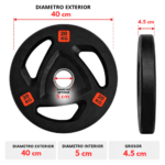 Disco Olímpico Grip 20 Kg Con Agarre 50 Mm Entrenamiento - Imagen 2