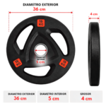 Par Discos Olímpicos Grip 15 Kg C/U Total 30 Kg - Imagen 2